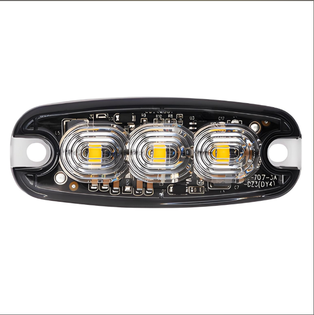 12-24V R65 Low Profile 3 LED Amber Warning Light