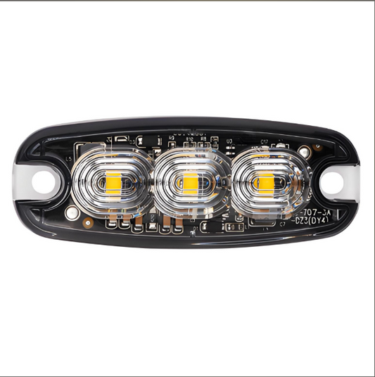 12-24V R65 Low Profile 3 LED Amber Warning Light