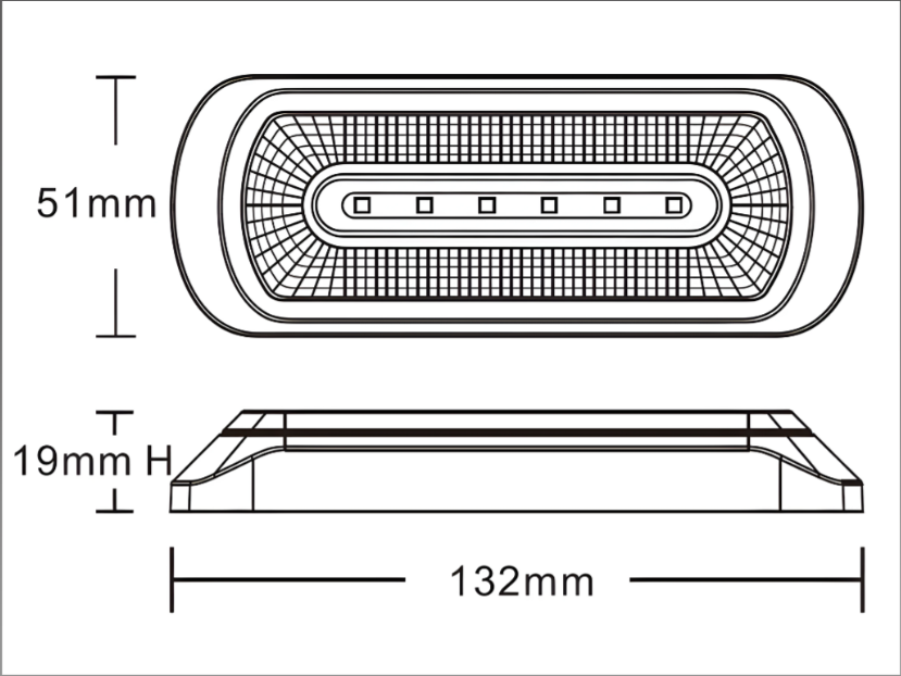Amber R65 LED Strobe With Halo Function